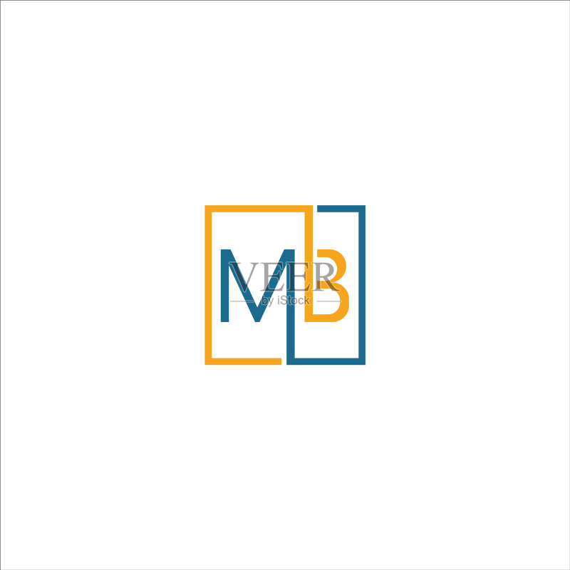 首字母MB或BM标志设计图标素材