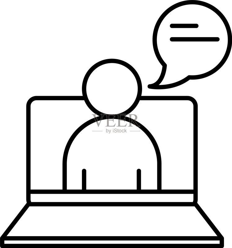 在线教育:电脑教师讲课图标素材