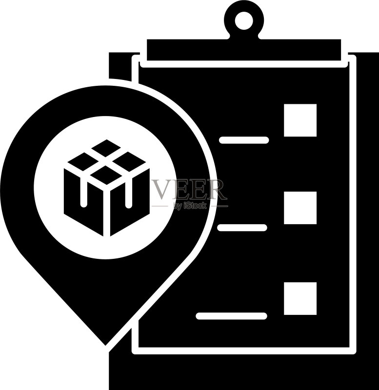 交付包装物流GPS导航图钉图标素材