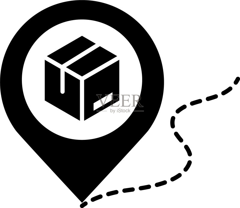 配送包装纸板箱跟踪图标素材