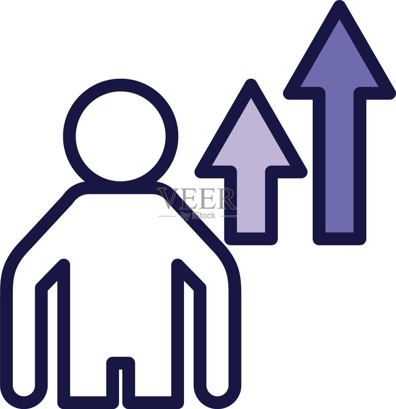 带箭头的线条风格人形头像图标图标素材