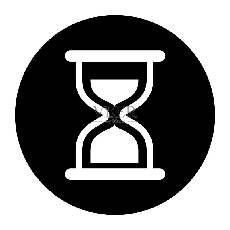白色背景上隔离的沙漏图标设计图标素材