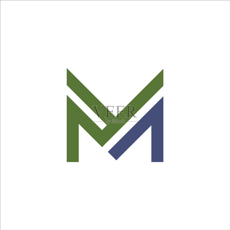 首字母m或mm标志设计模板图标素材