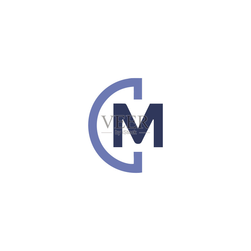 首字母MC或CM Logo设计模板图标素材