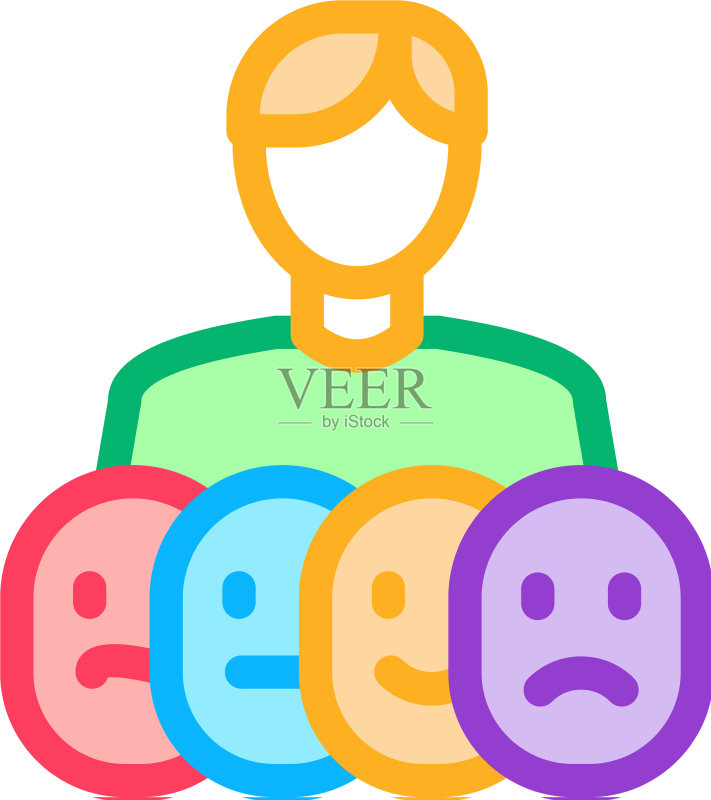 人工智能换脸技术图标图标素材