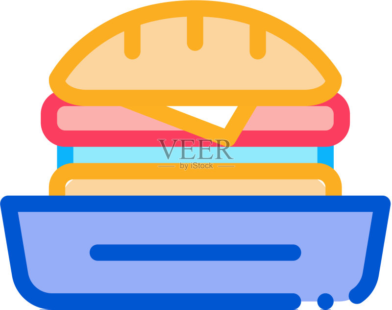 汉堡快餐图标轮廓图标素材