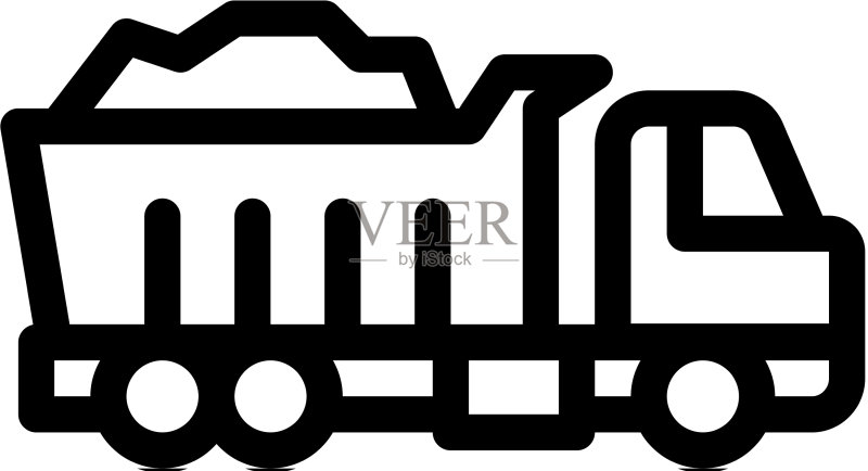 道路维修卡车轮廓图标图标素材