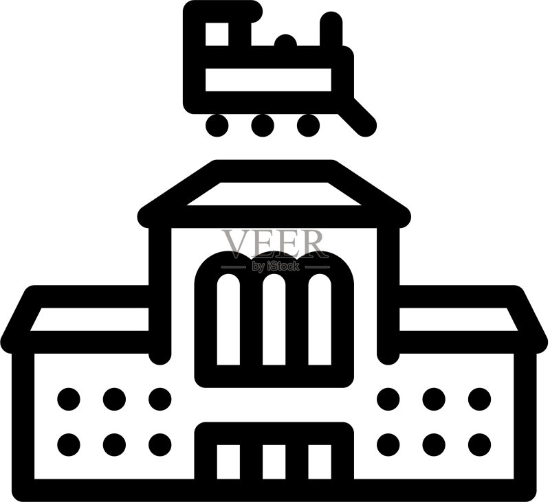 火车站图标轮廓图标素材