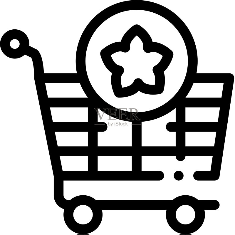 花店购物车图标轮廓图标素材