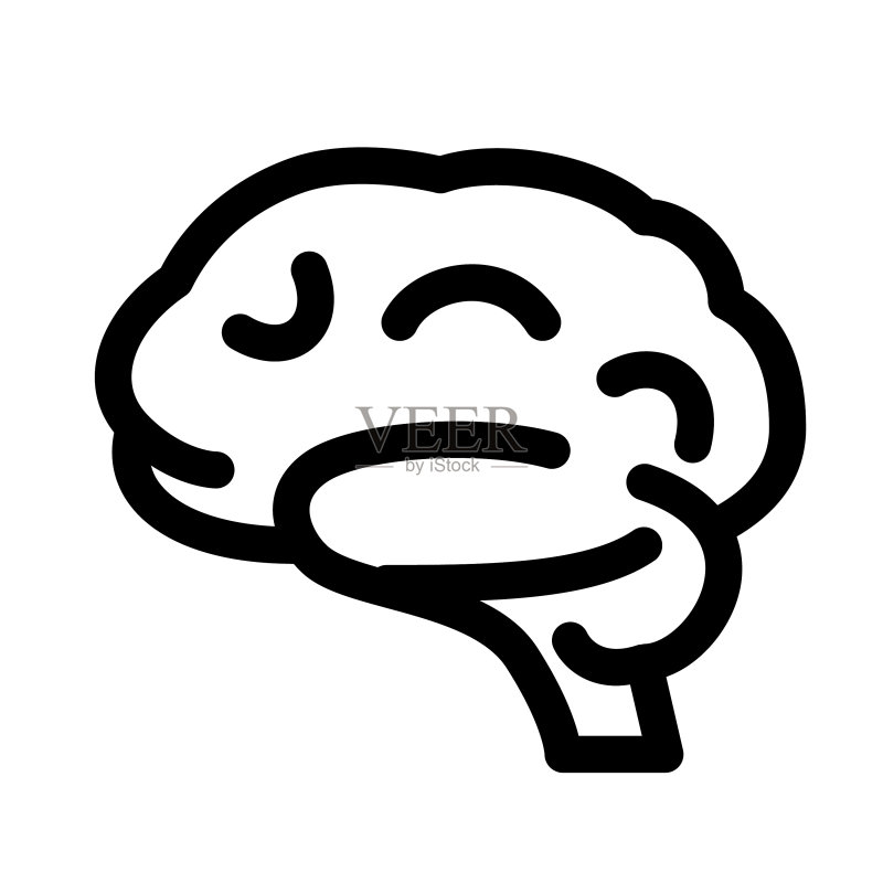 大脑器官线条图标图标素材