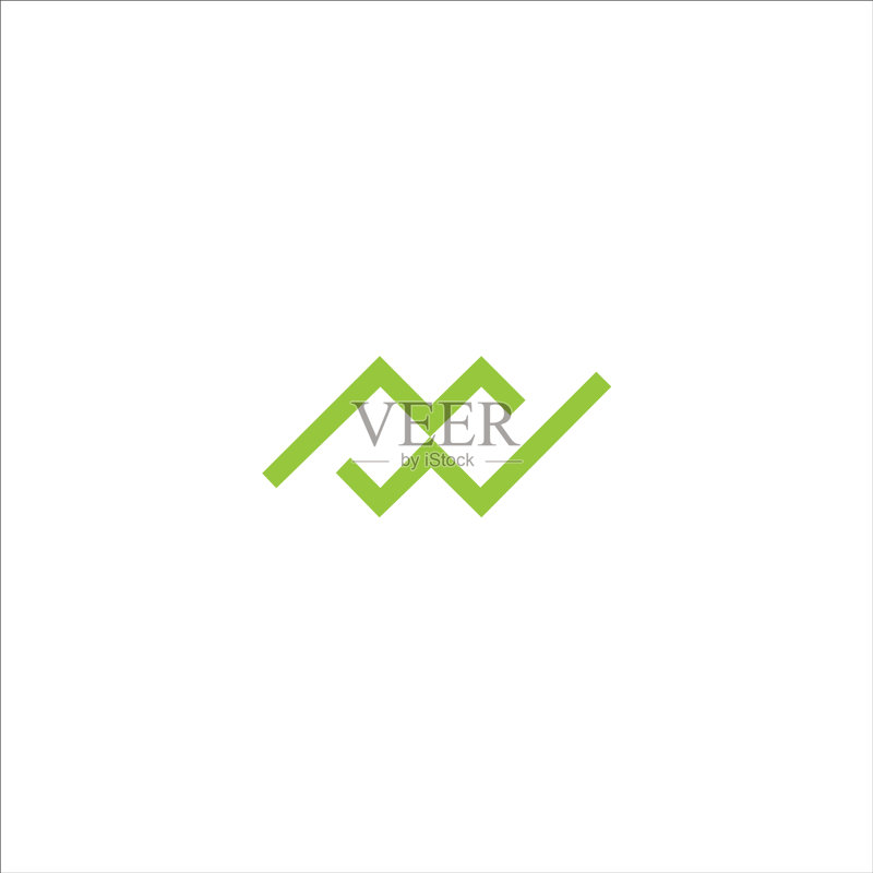 首字母MW或WM Logo设计模板图标素材