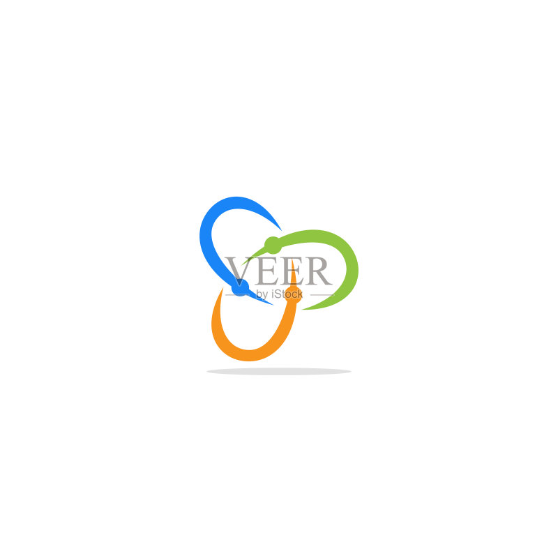 彩色圆形连接logo图标素材