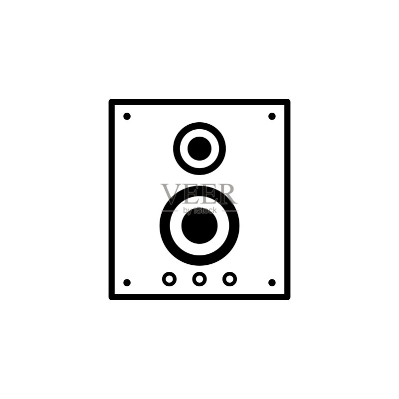 立体声扬声器线性图标音响系统图标素材