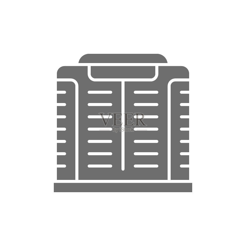 灰色排气通风图标矢量素材:白色背景图标素材