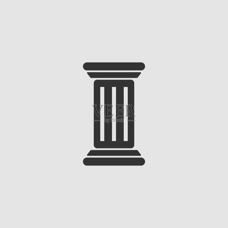 古董柱形图标(扁平风格)图标素材