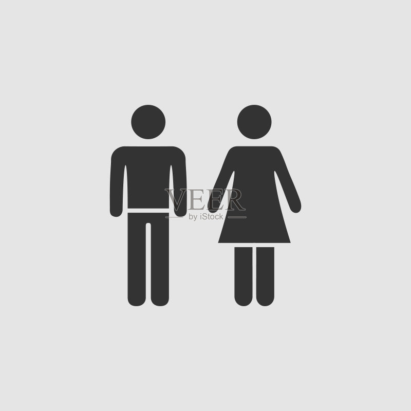男人和女人图标扁平风格图标素材