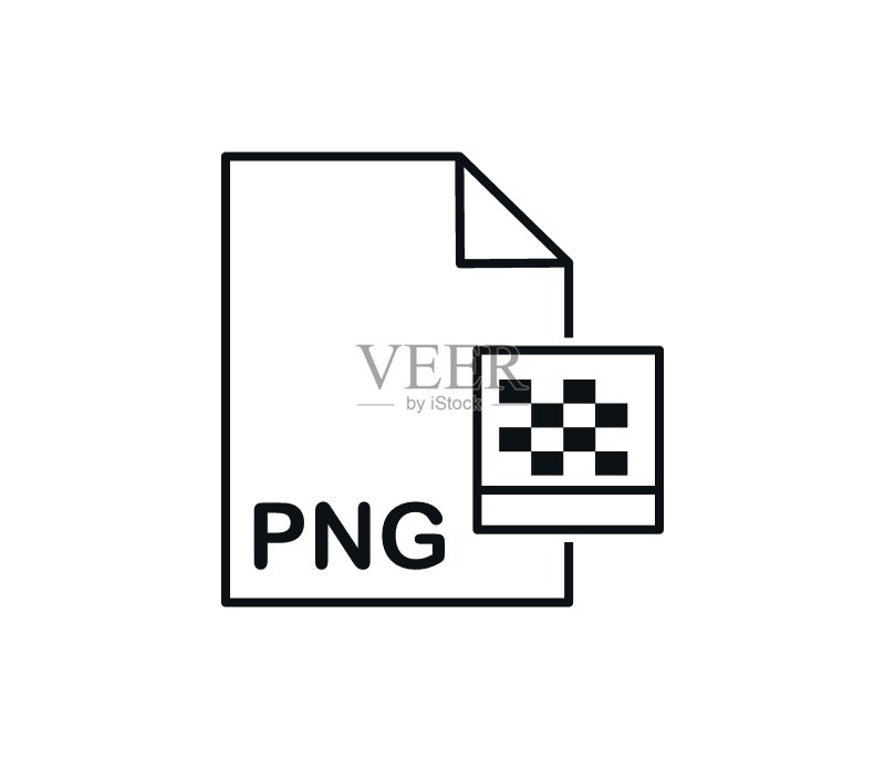 PNG文件图标。便携式网络图形格式文件图标。矢量。图标素材