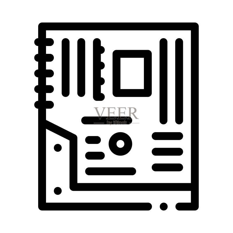 主板电脑配件黑色图标矢量图图标素材