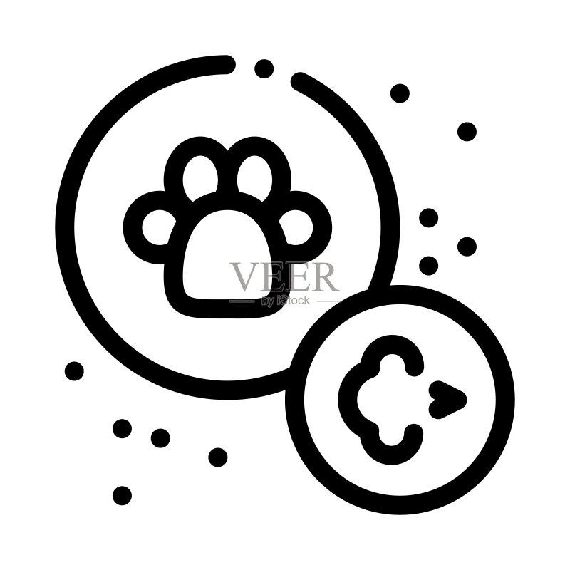 动物过敏黑色图标矢量插图图标素材