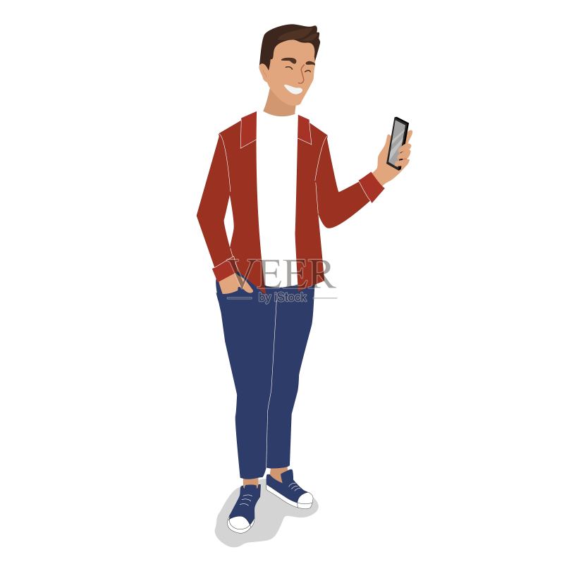 年轻人,年轻的学生,时尚的男孩和女孩,现代青年,平面风格的矢量插图,学习和教育,笔记本电脑和书籍。正版元素素材