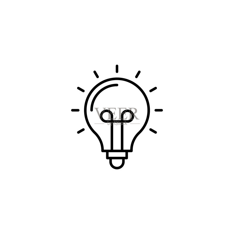 矢量灯泡创意图标。标志图标素材