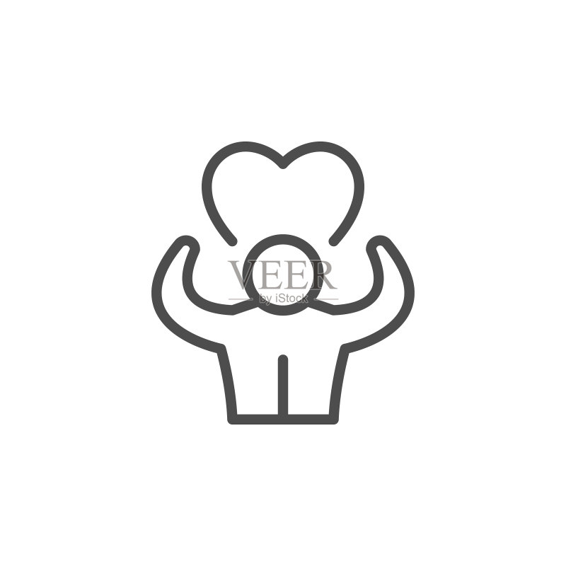 人形支撑线轮廓图标图标素材