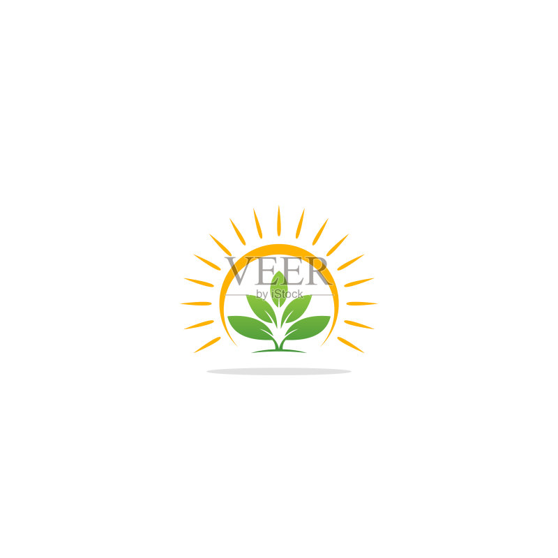 绿色叶子种子植物光泽logo图标素材