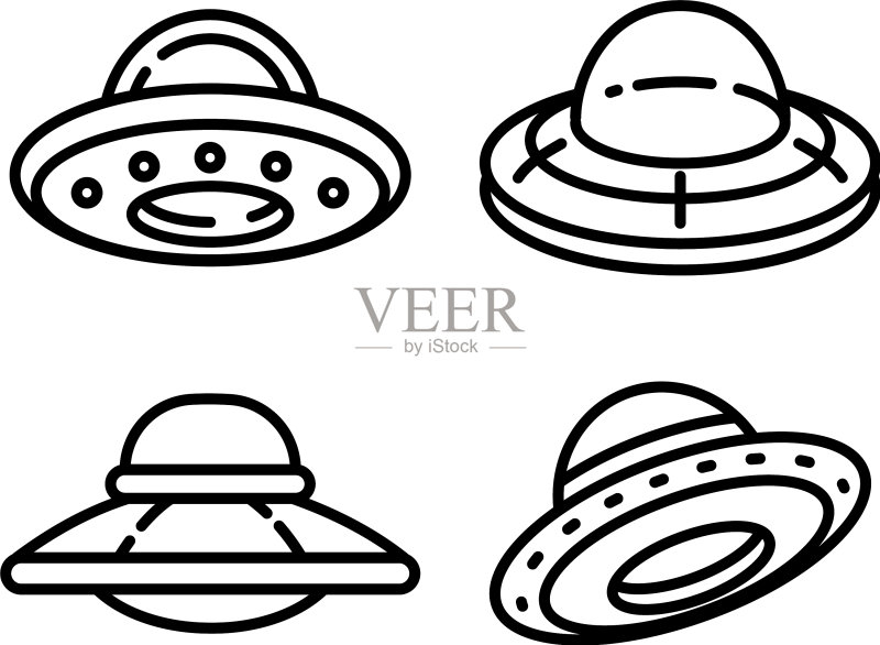 UFO图标轮廓样式合集图标素材