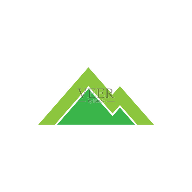 绿色山脉几何线条符号图标素材