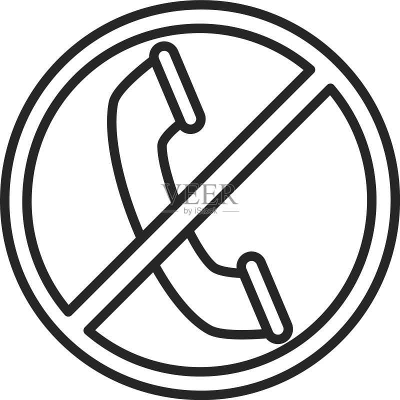 禁止使用电话通讯线路标志图标素材