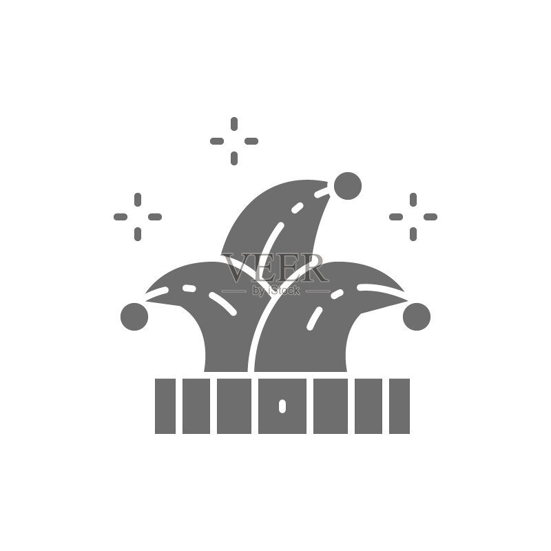 小丑帽子灰色图标矢量素材图标素材