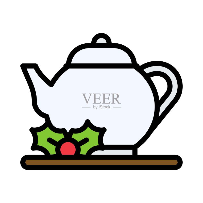 圣诞节茶壶图标矢量图标素材