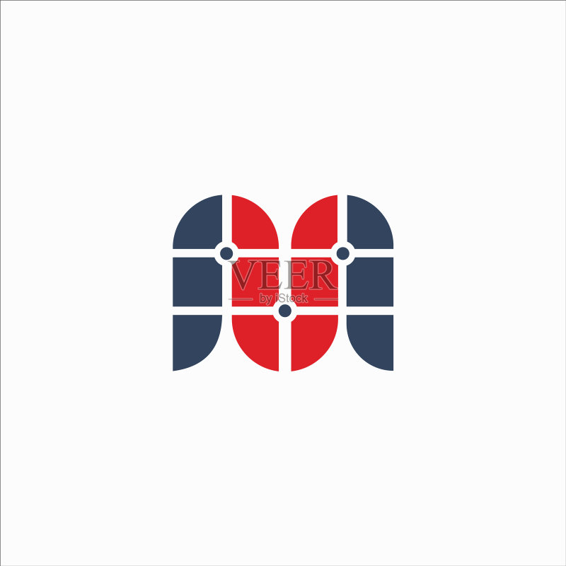 首字母MV或VM标志设计模板图标素材