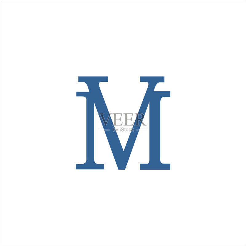 首字母MV或VM标志设计模板图标素材