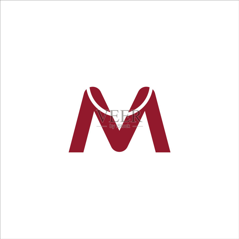 首字母MV或VM标志设计模板图标素材