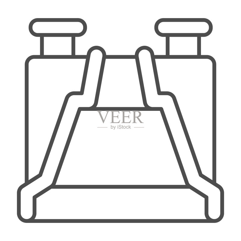 水上乐园滑梯细线图标图标素材