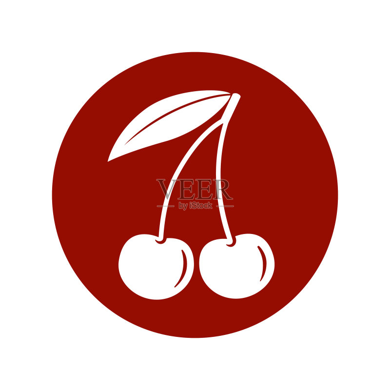 圆形中的樱桃图标素材