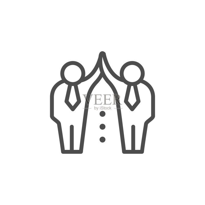 员工沟通线轮廓图标图标素材