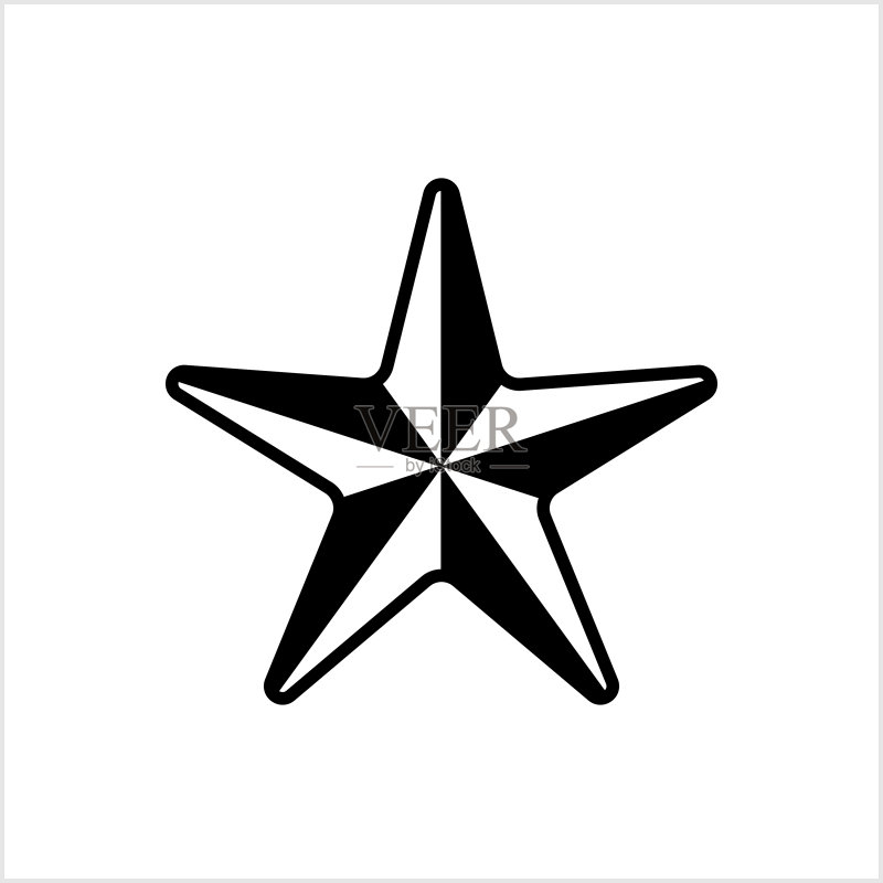 白色艺术线条上的涂鸦星星图标图标素材
