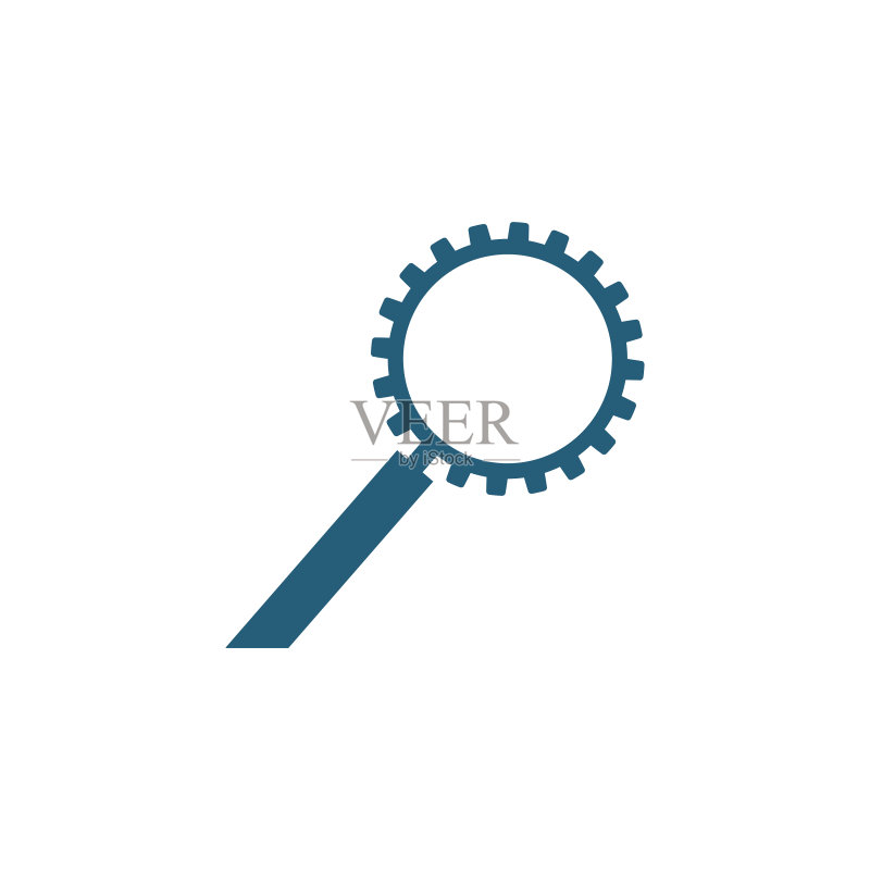 SEO搜索齿轮工具放大镜素材图标素材