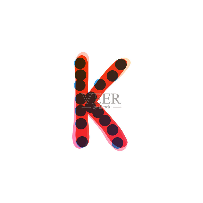 红色毡尖笔手写K字母标志图标素材