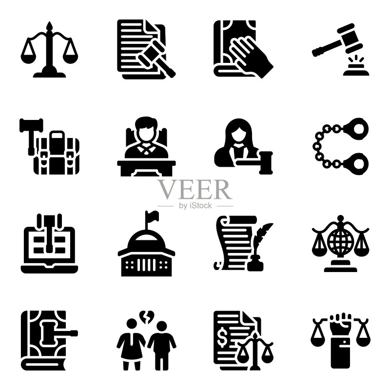 法律与秩序标志字形图标包图标素材