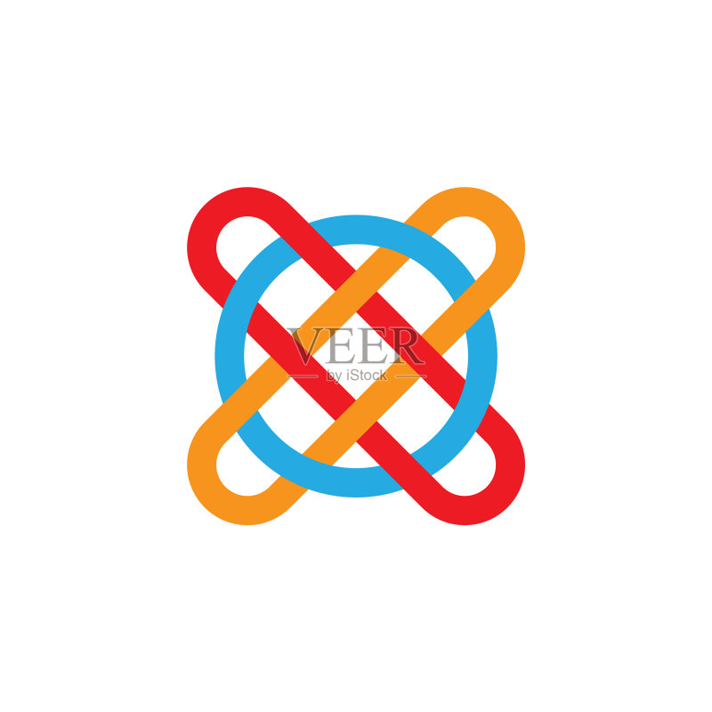 字母XO链接线条艺术logo图标素材