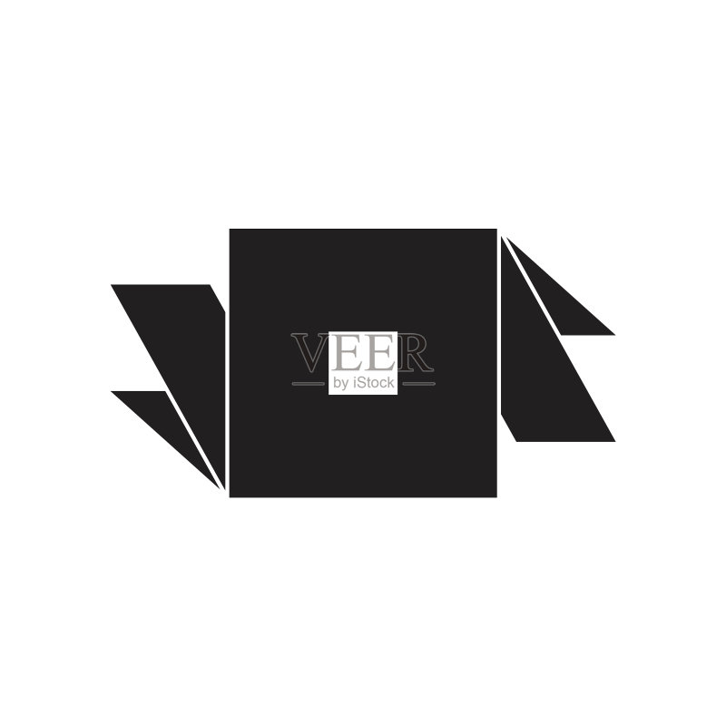 方形几何3D纸质形状符号Logo图标素材