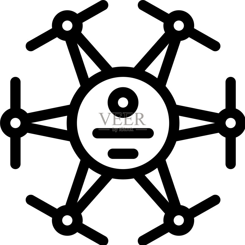 电子无人机玩具轮廓图标图标素材