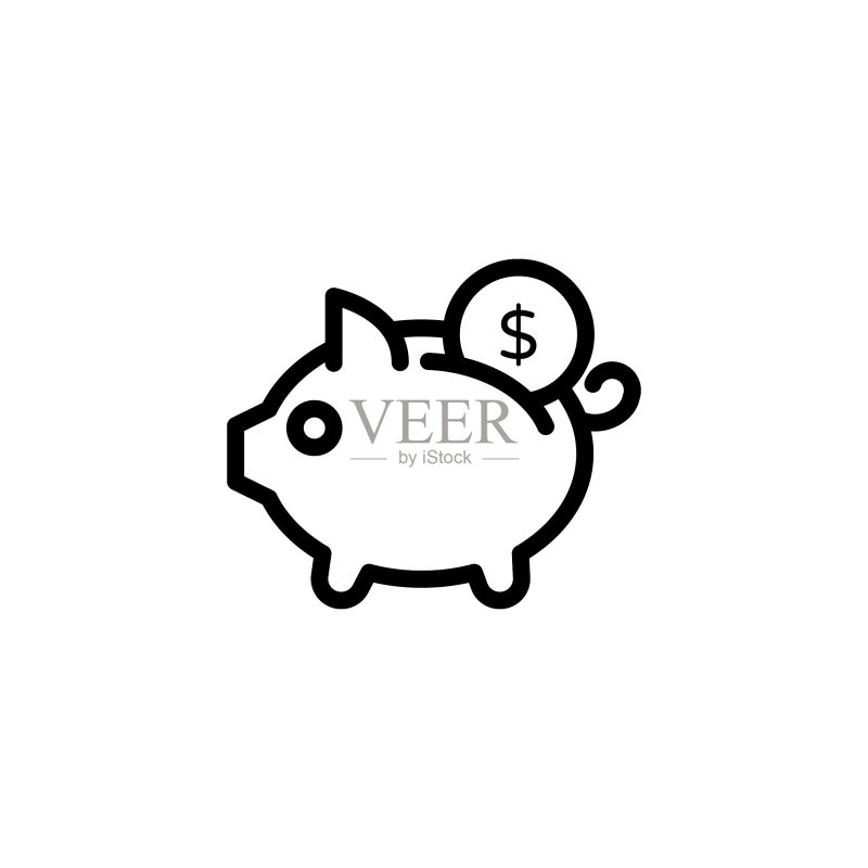 矢量资金储蓄图标。标志图标素材