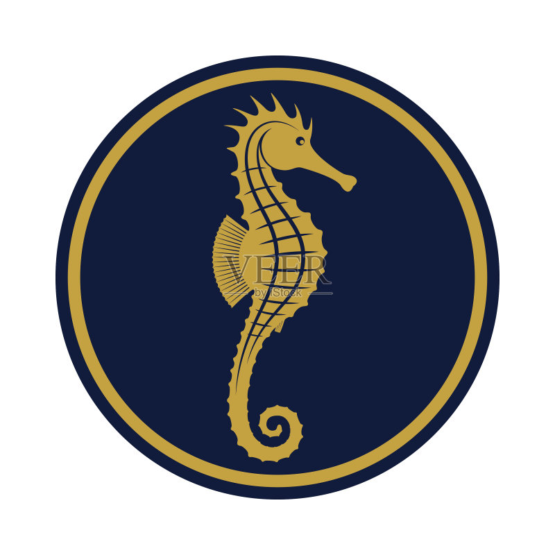 金色海马图标素材