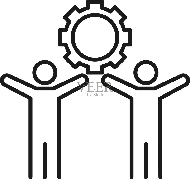 商人们团队合作经营图标素材