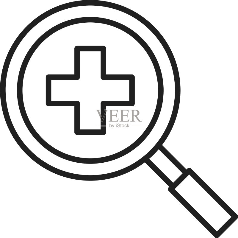 放大镜医疗健康分析图标素材