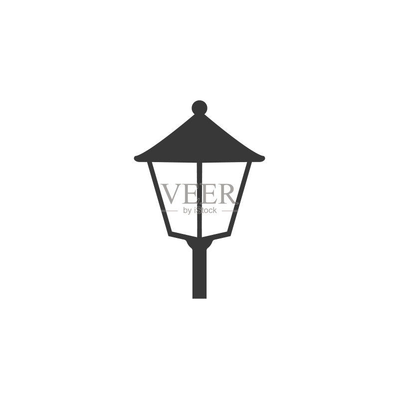 扁平风格的街灯图标矢量图图标素材